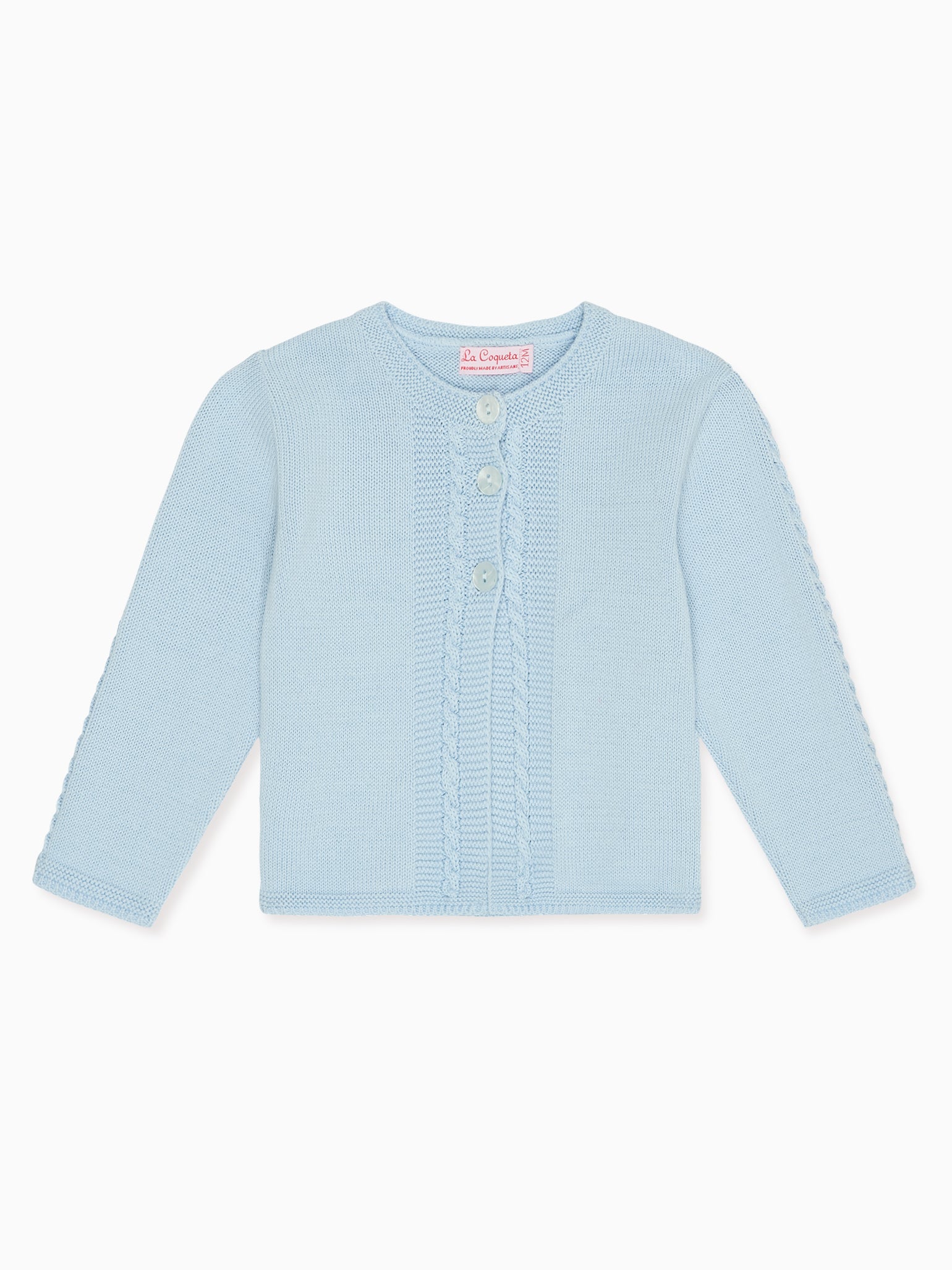 Dusty Blue Dakota Cotton Baby Cardigan