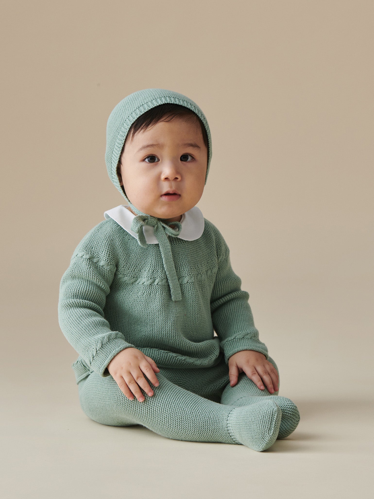 Sage Dali Cotton Baby Knitted Set