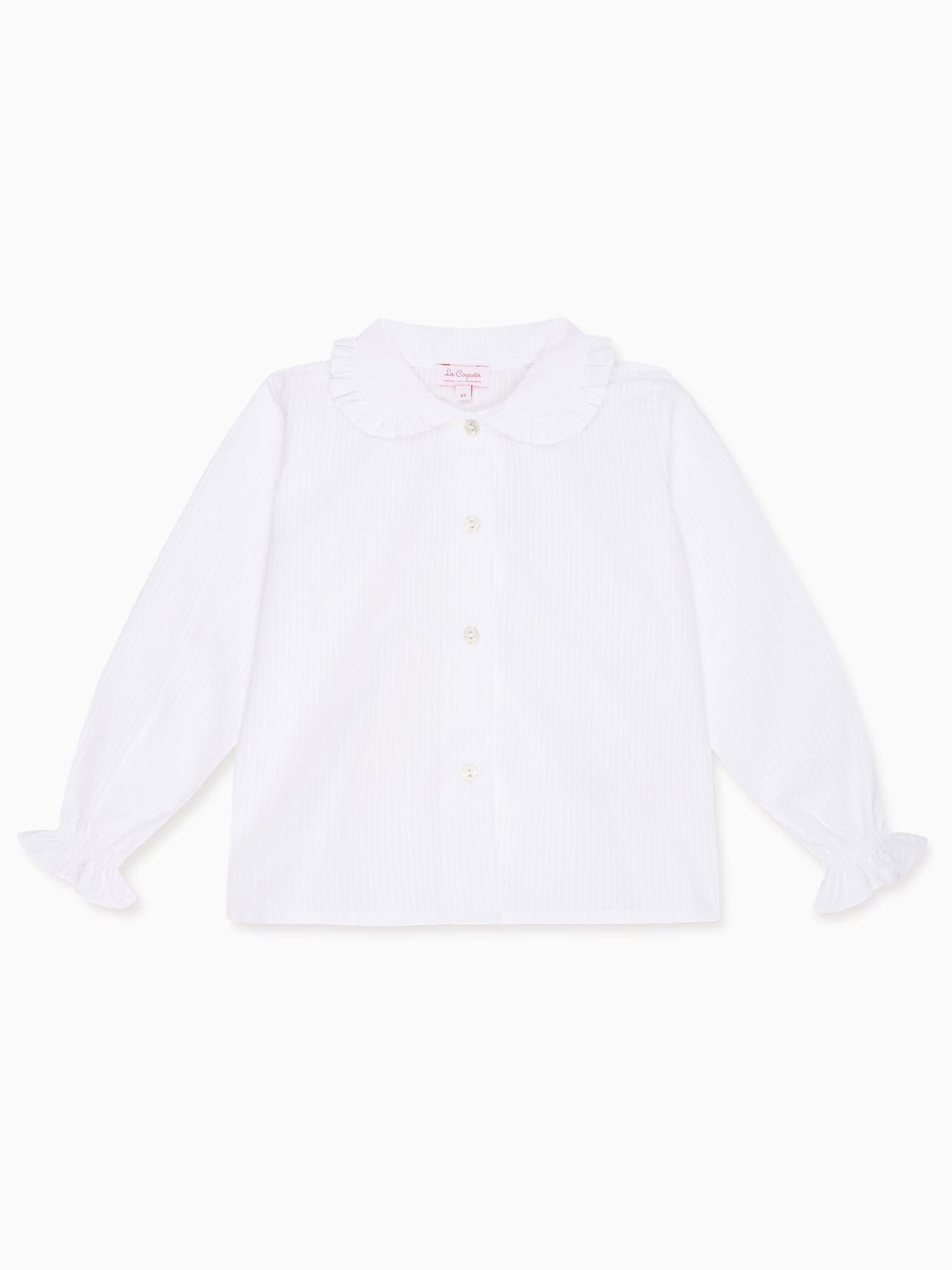 White Dameras Long Sleeve Girl Shirt