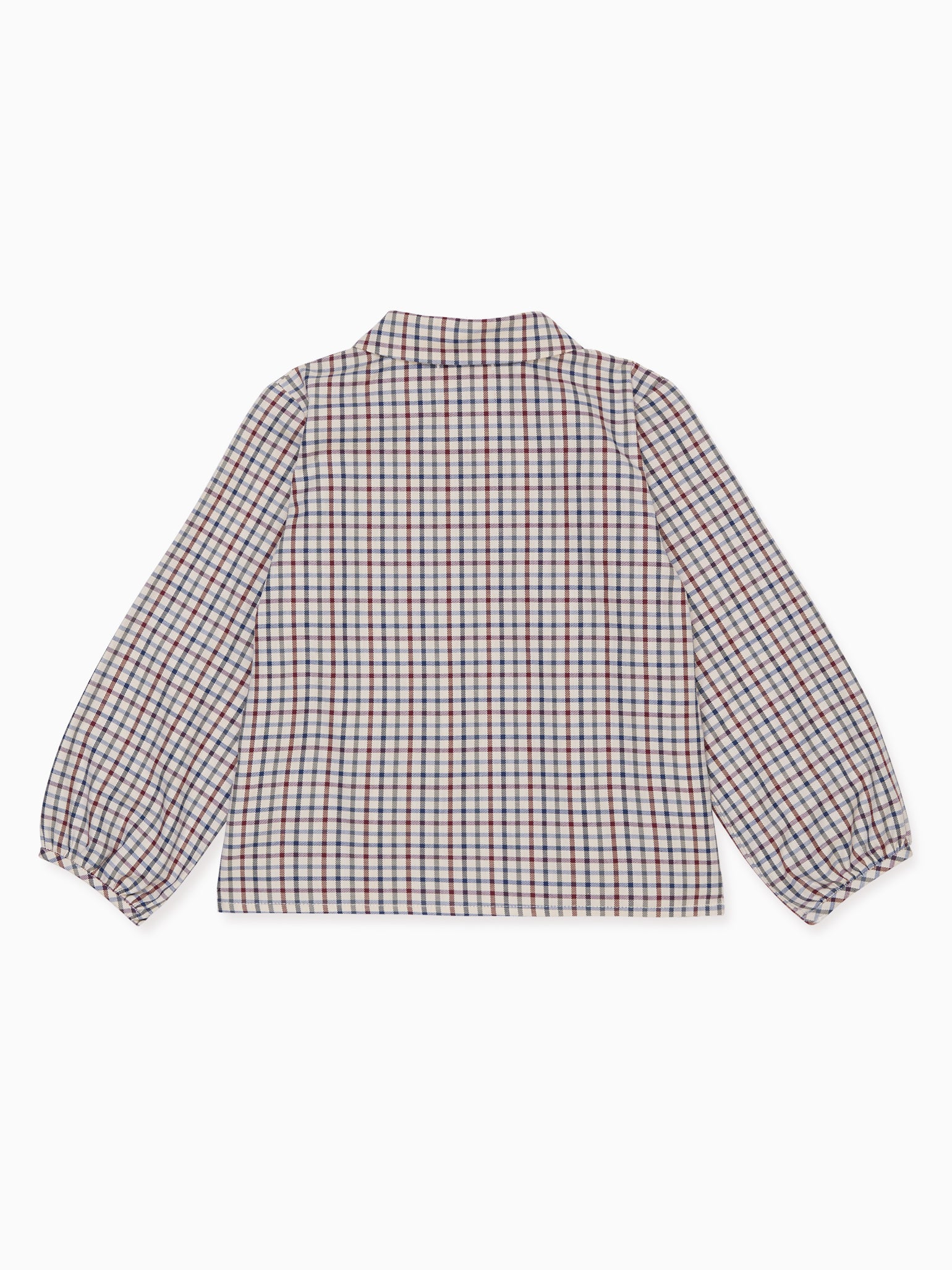 Burgundy Check Dante Long Sleeve Baby Shirt