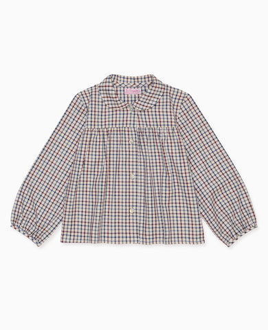 Burgundy Check Dante Long Sleeve Baby Shirt