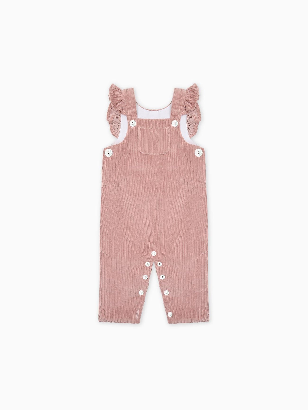 Dusty Pink Delphina Corduroy Baby Girl Dungarees