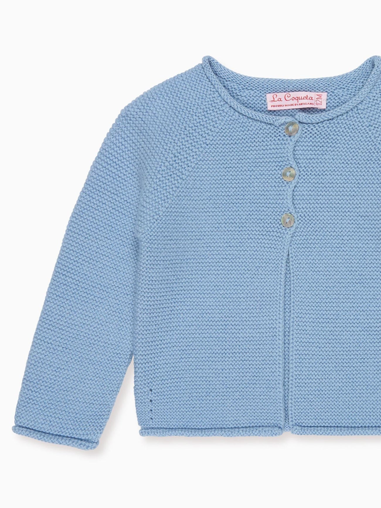 Dusty Blue Denia Merino Baby Cardigan