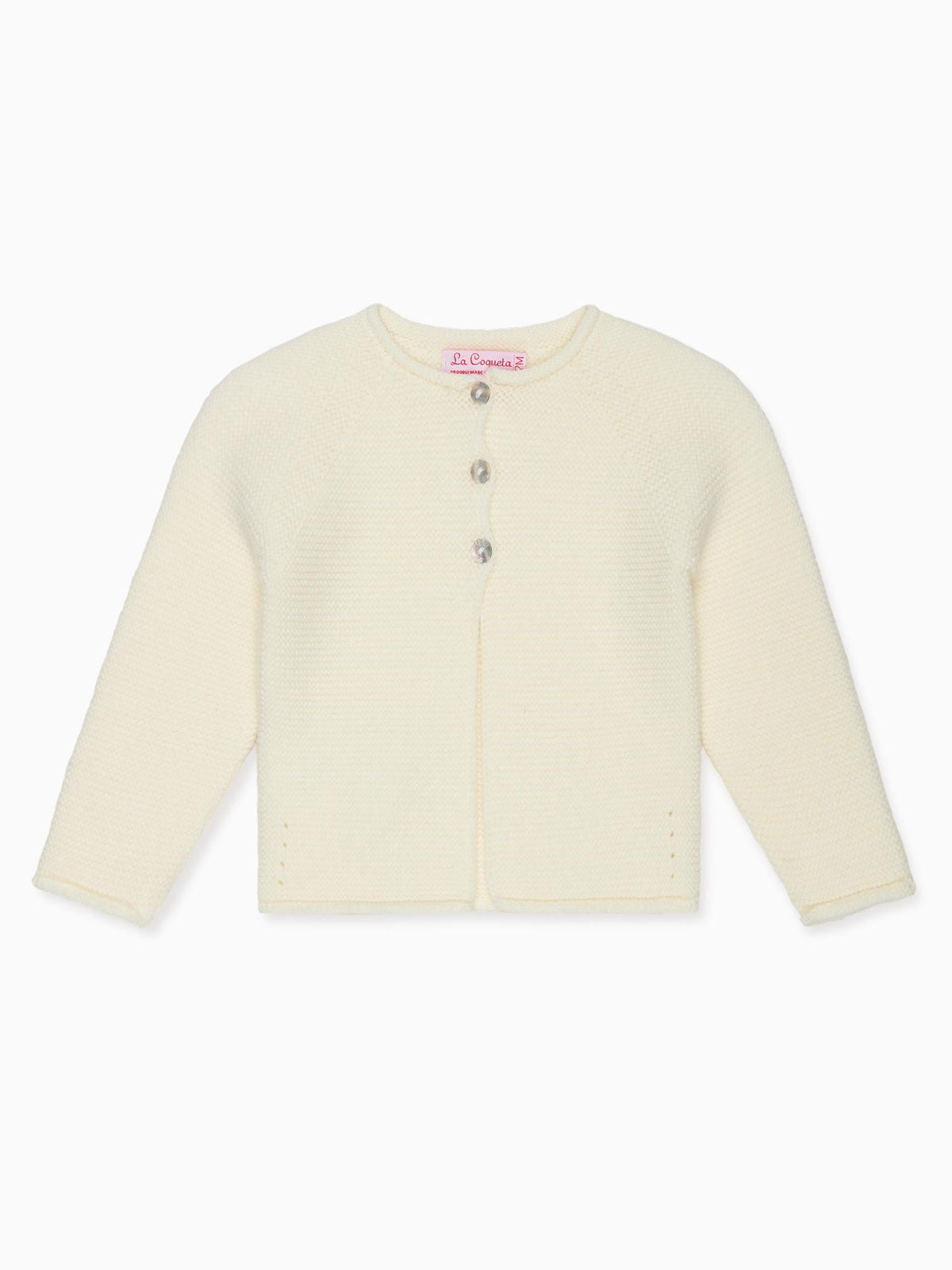 Ivory Denia Merino Baby Cardigan