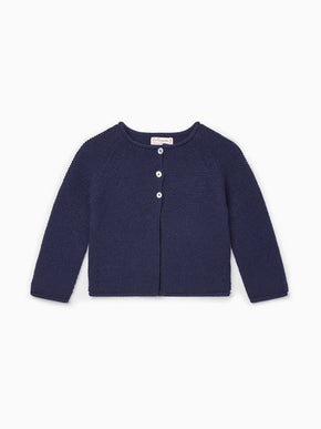 Navy Denia Merino Baby Cardigan