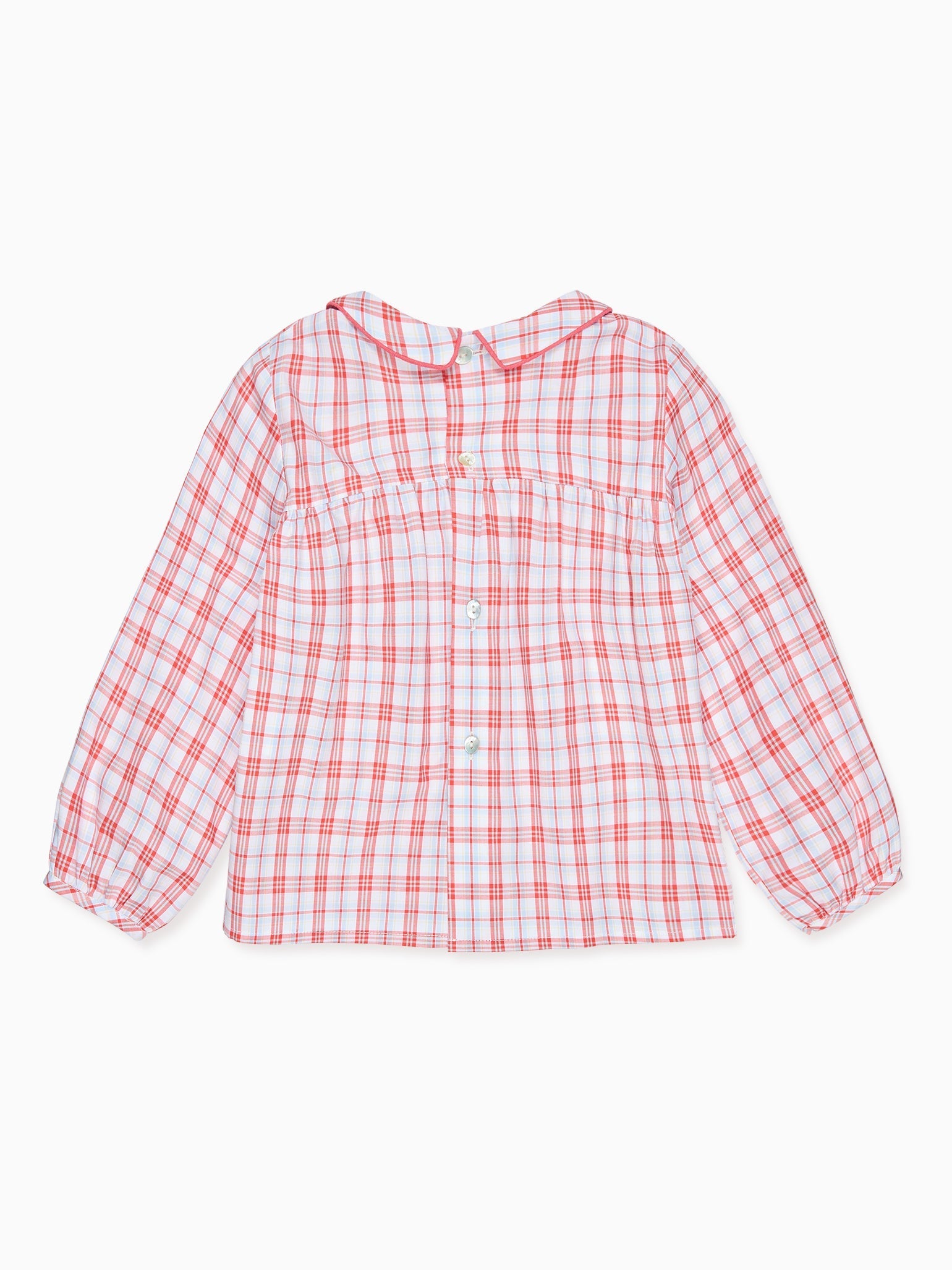 Red Check Devina Long Sleeve Baby Shirt