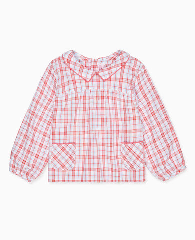 Red Check Devina Long Sleeve Baby Shirt