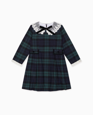 Green Tartan Diana Girl Dress