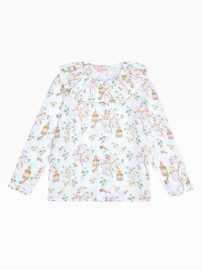 Ivory Blossom Diana Long Sleeve Girl Shirt