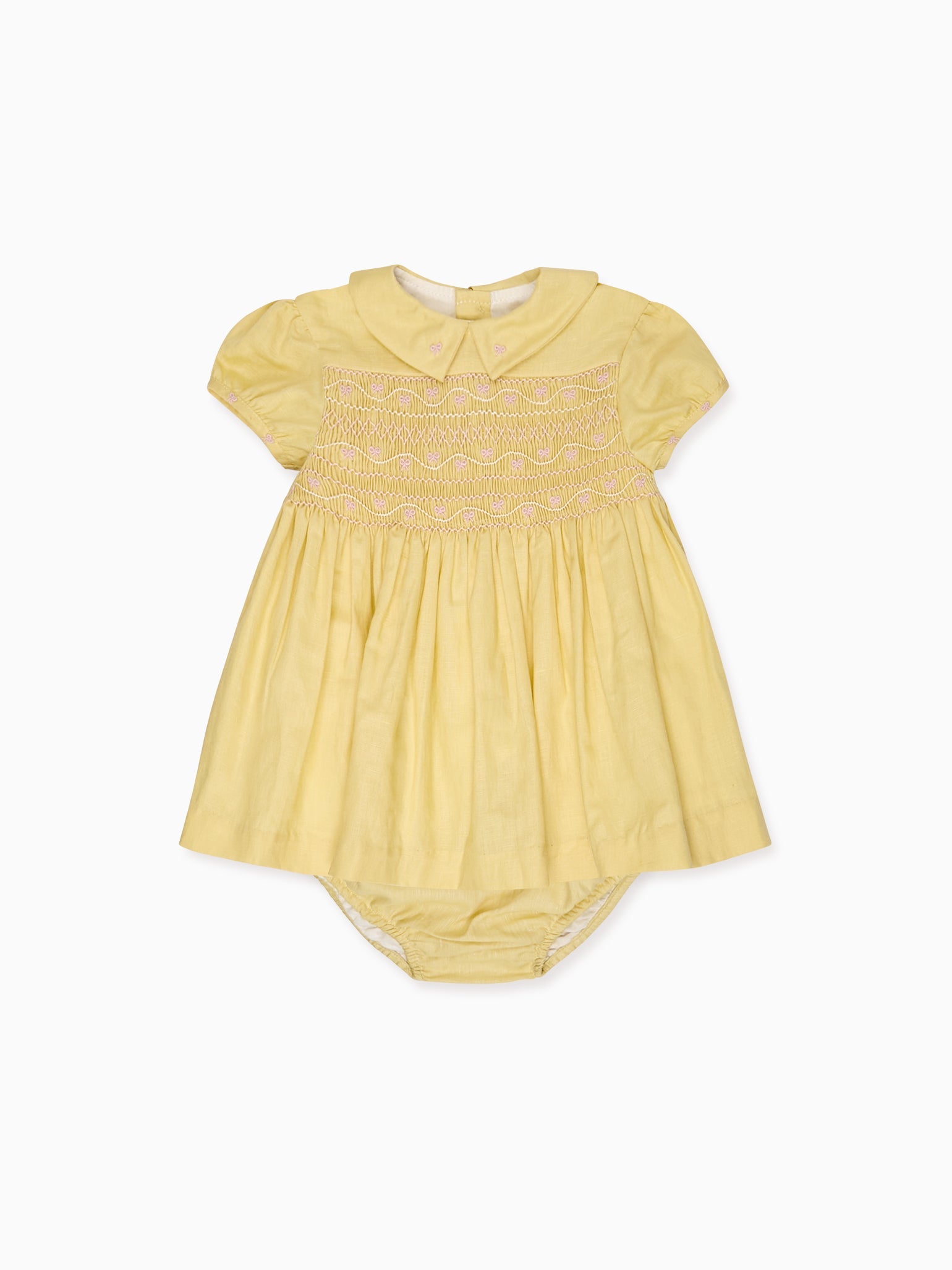 Nicky Hilton x La Coqueta Lemon Dolly Baby Girl Hand-Smocked Set