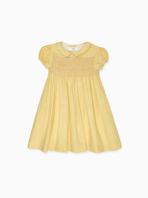Nicky Hilton x La Coqueta Lemon Dolly Girl Hand-Smocked Dress