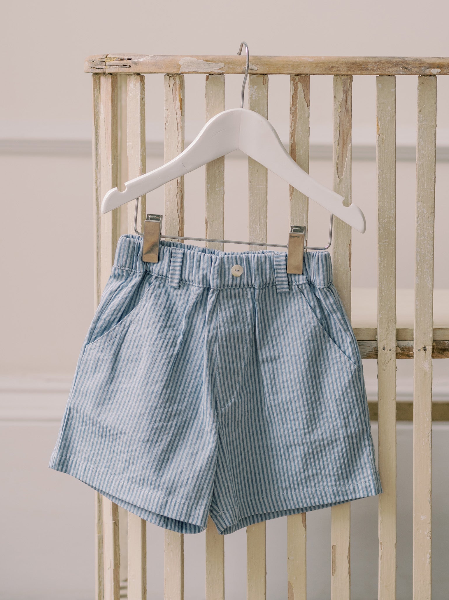 Dark Blue Stripe Donaldo Baby Shorts