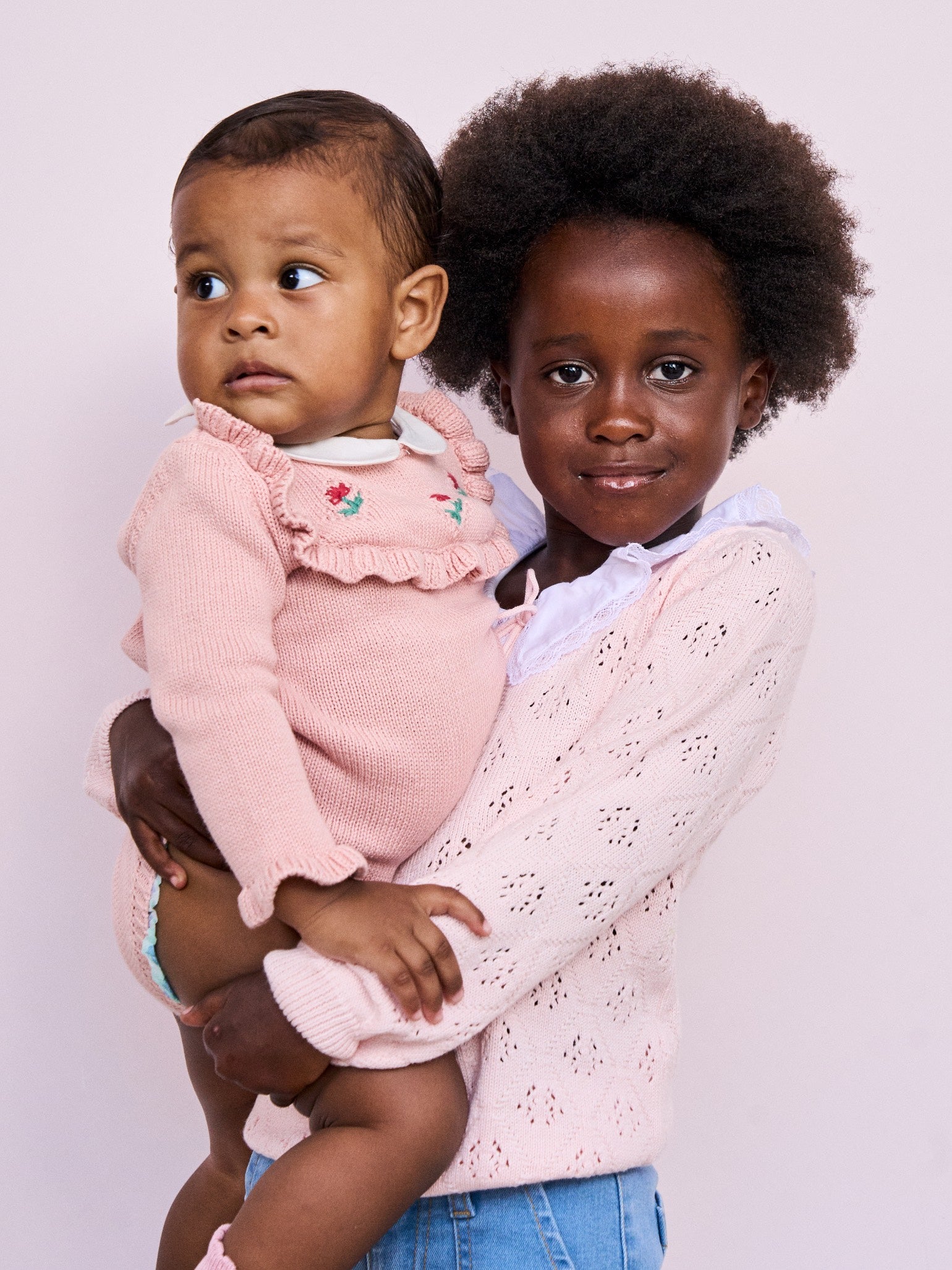 Dusty Pink Ginia Cotton Baby Girl Knitted Romper