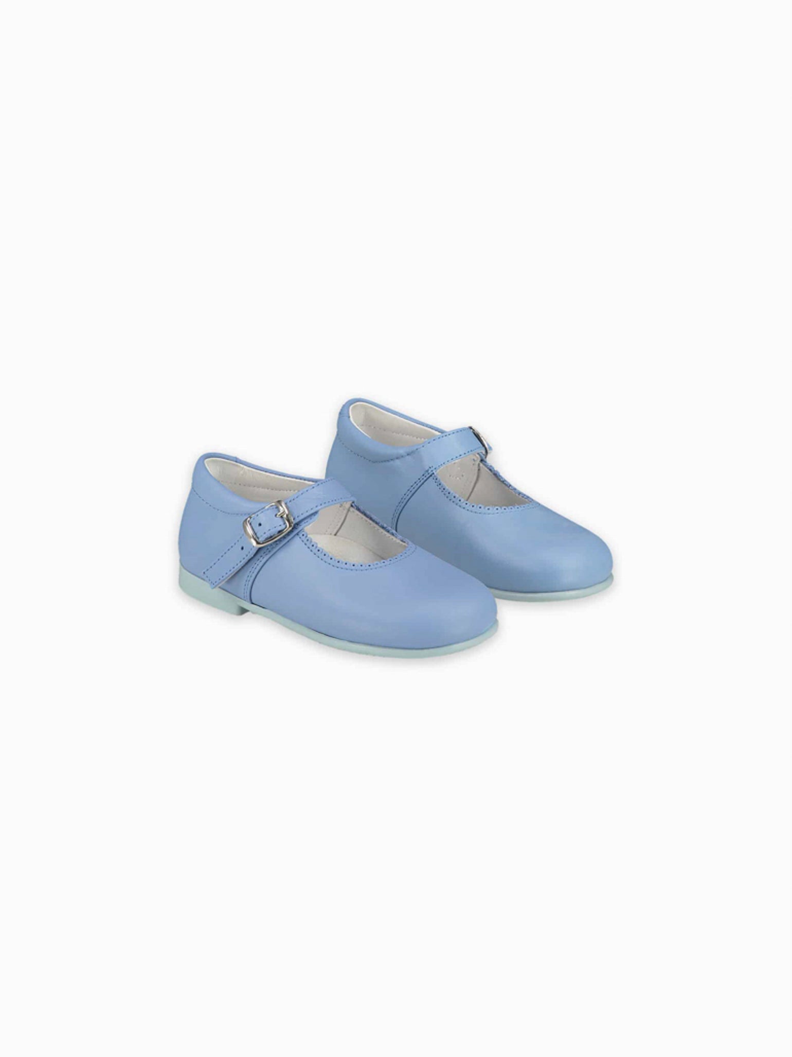 Dusty Blue Leather Toddler Mary Jane Shoes