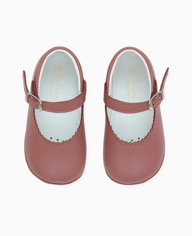 Dusty Pink Leather Baby Mary Jane Shoes