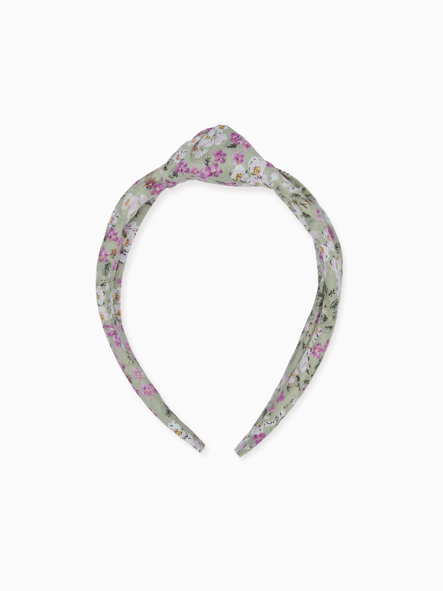 Green Floral Girl Top Knot Girl Headband