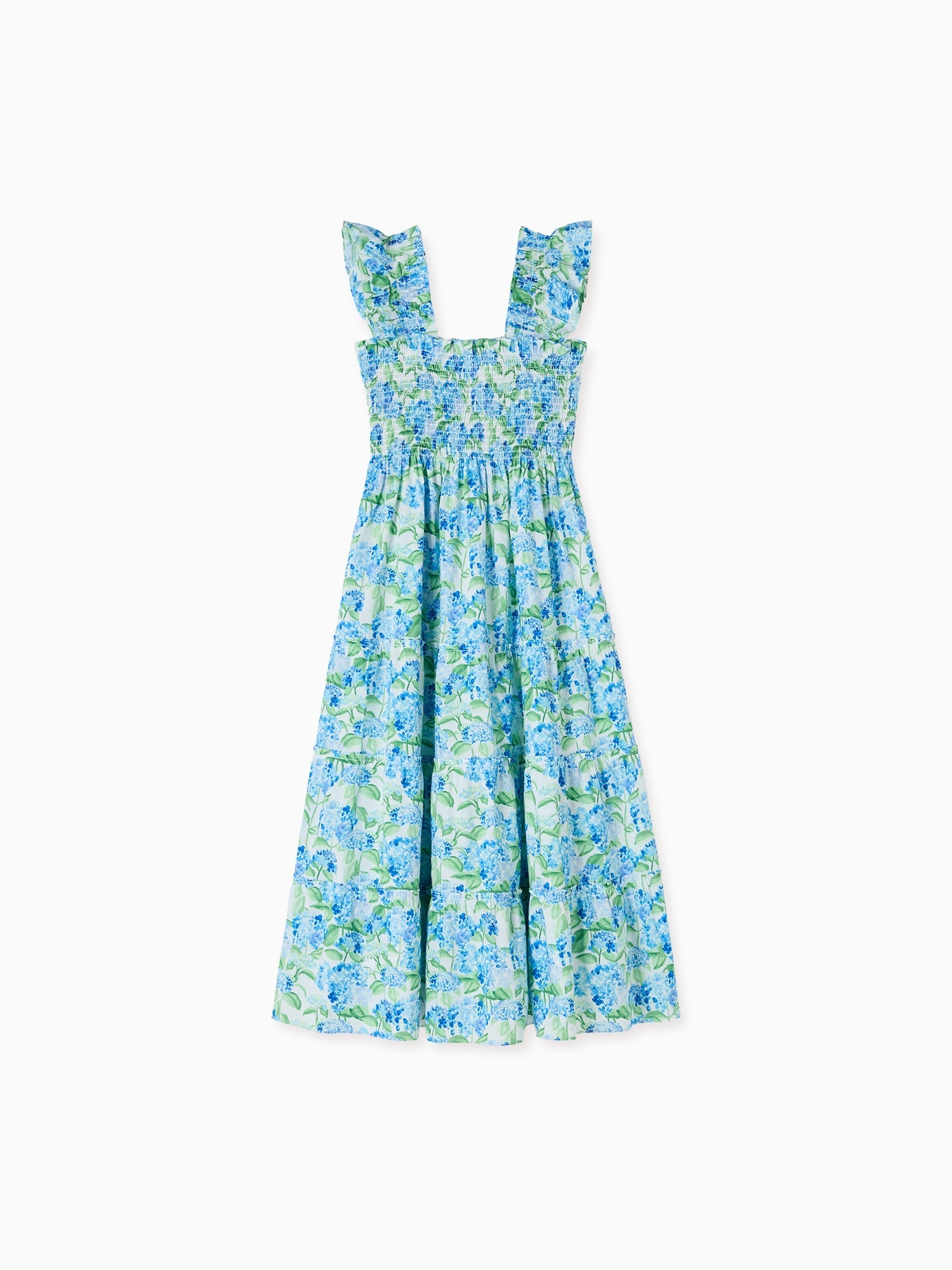 Hill House Home X La Coqueta Blue Watercolour Hydrangea Ellie Nap Dress