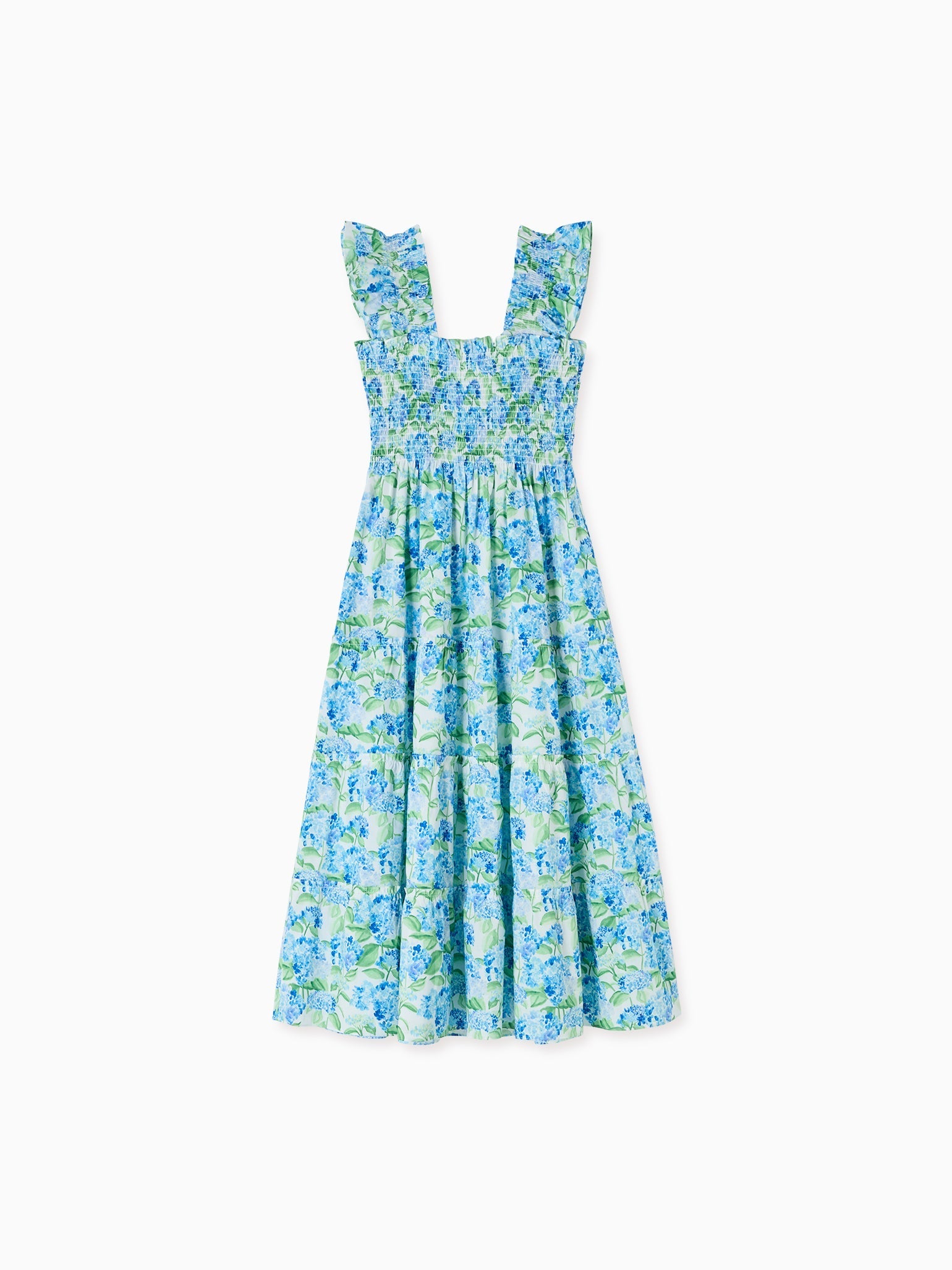 Hill House Home X La Coqueta Blue Watercolour Hydrangea Ellie Nap Dress