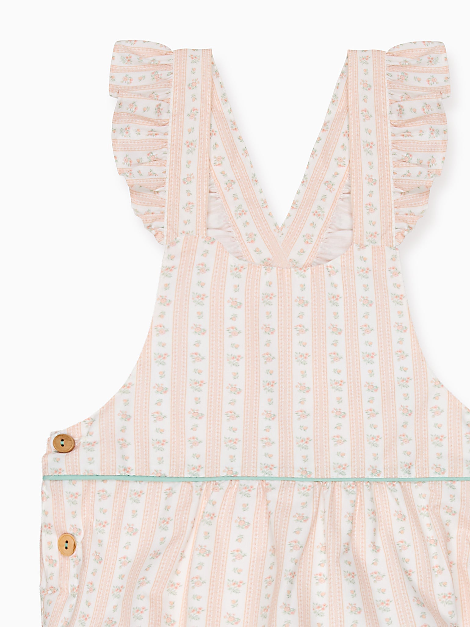 Pink Floral Stripe Ronita Baby Girl Romper Dungarees