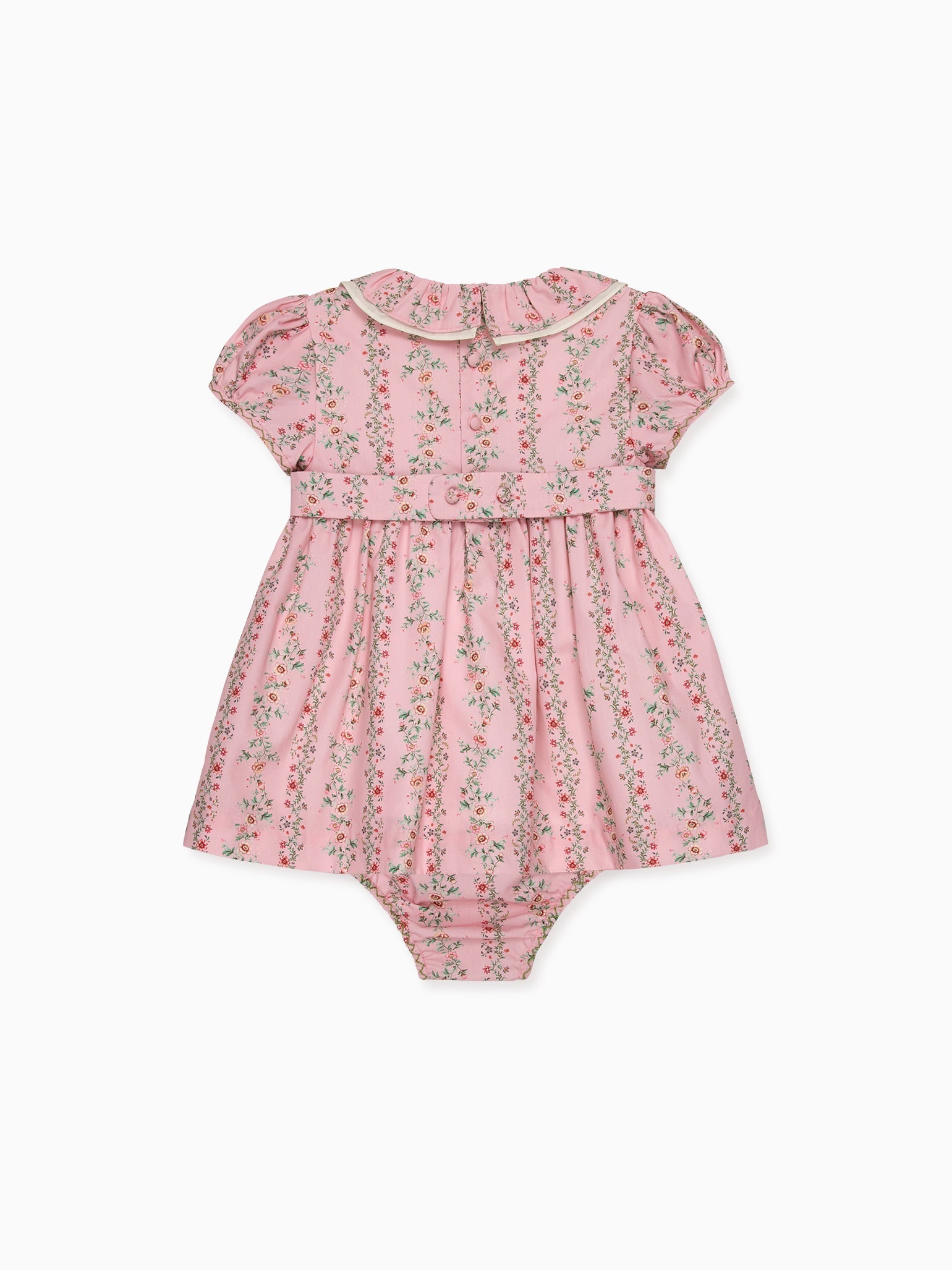 Pink Garland Floral Sara Baby Girl Hand-Smocked Set