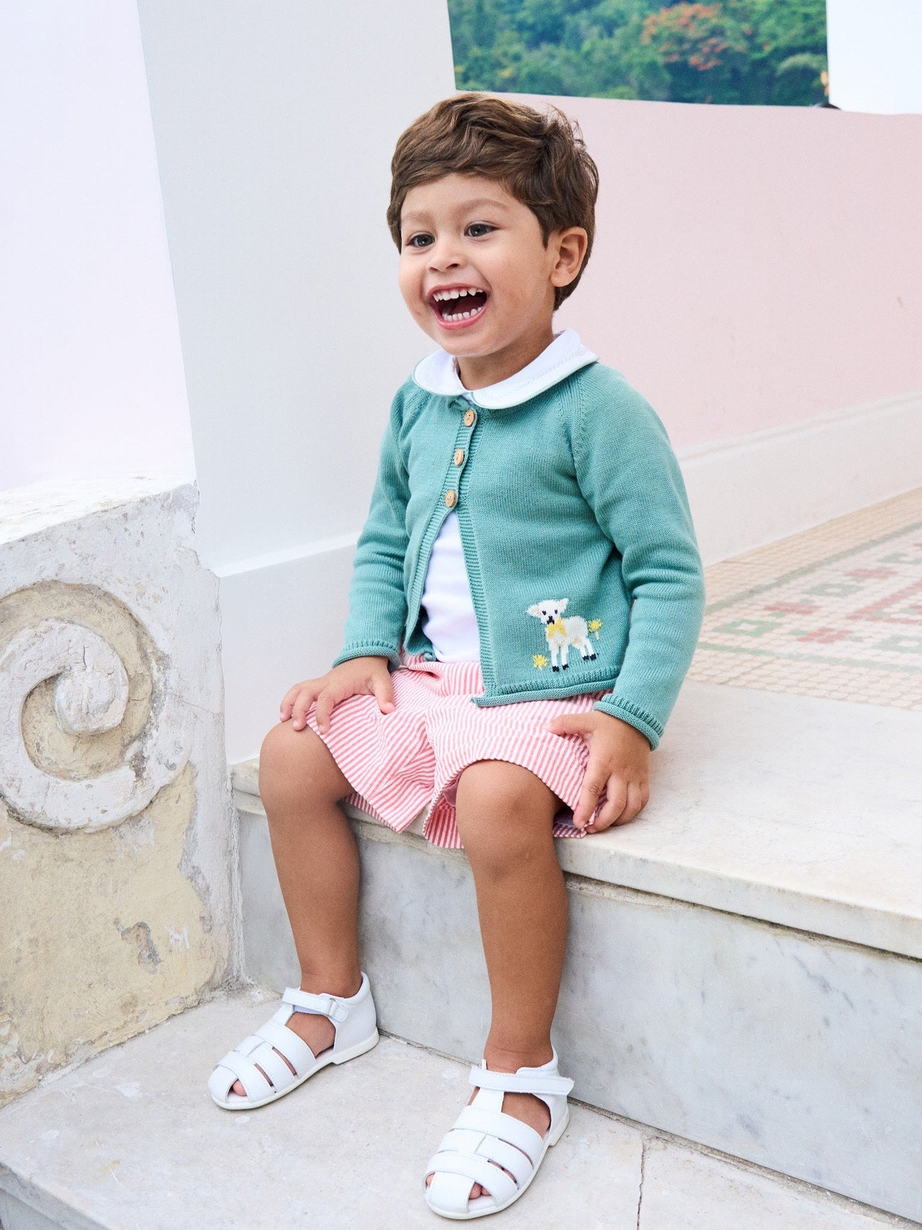 Red Stripe Donaldo Baby Shorts