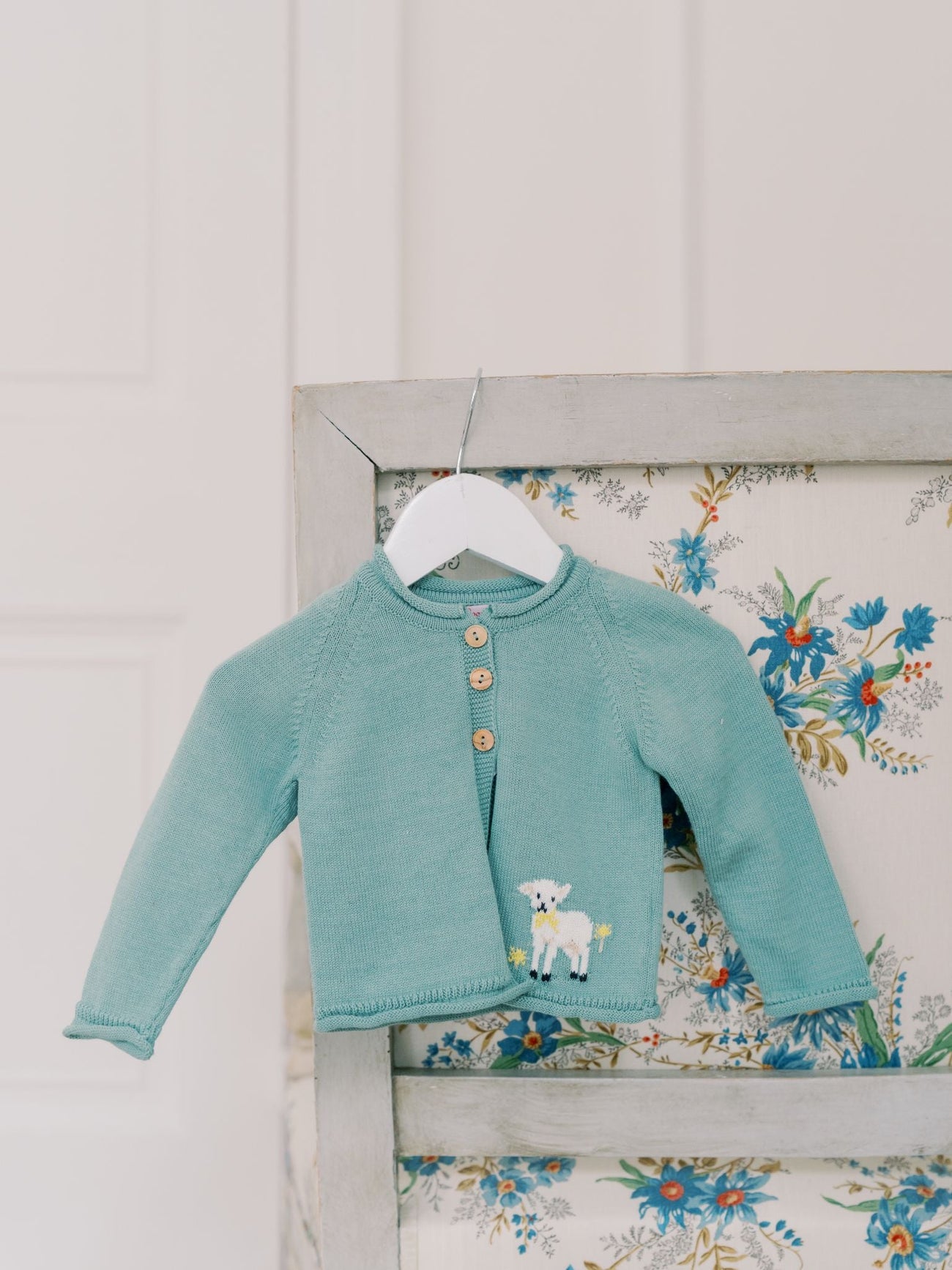 Sage Green Eden Cotton Baby Cardigan