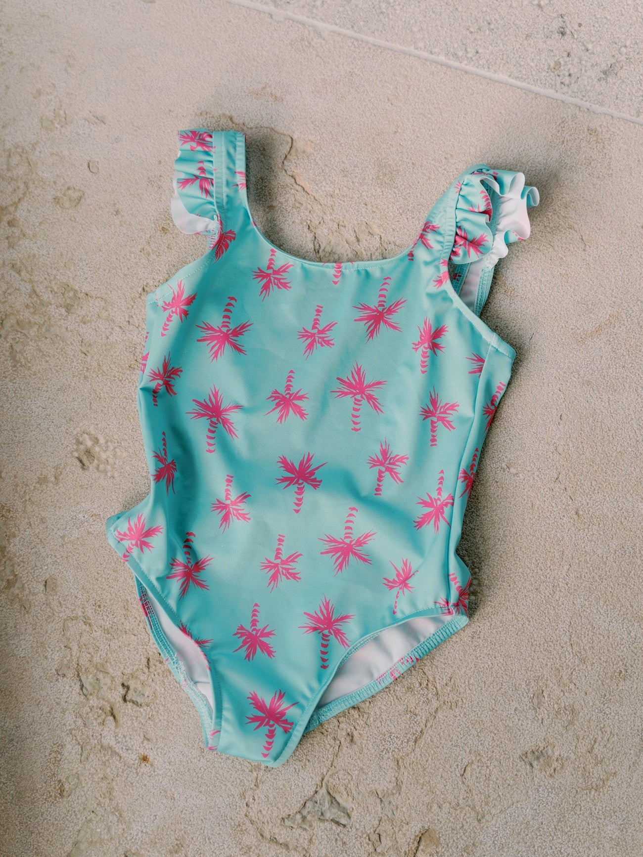Aqua Elena Girl Palm Tree Swimsuit