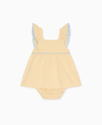 Yellow Gingham Elicia Baby Summer Set