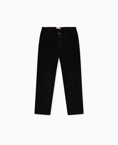 Black Elio Velvet Boy Trousers