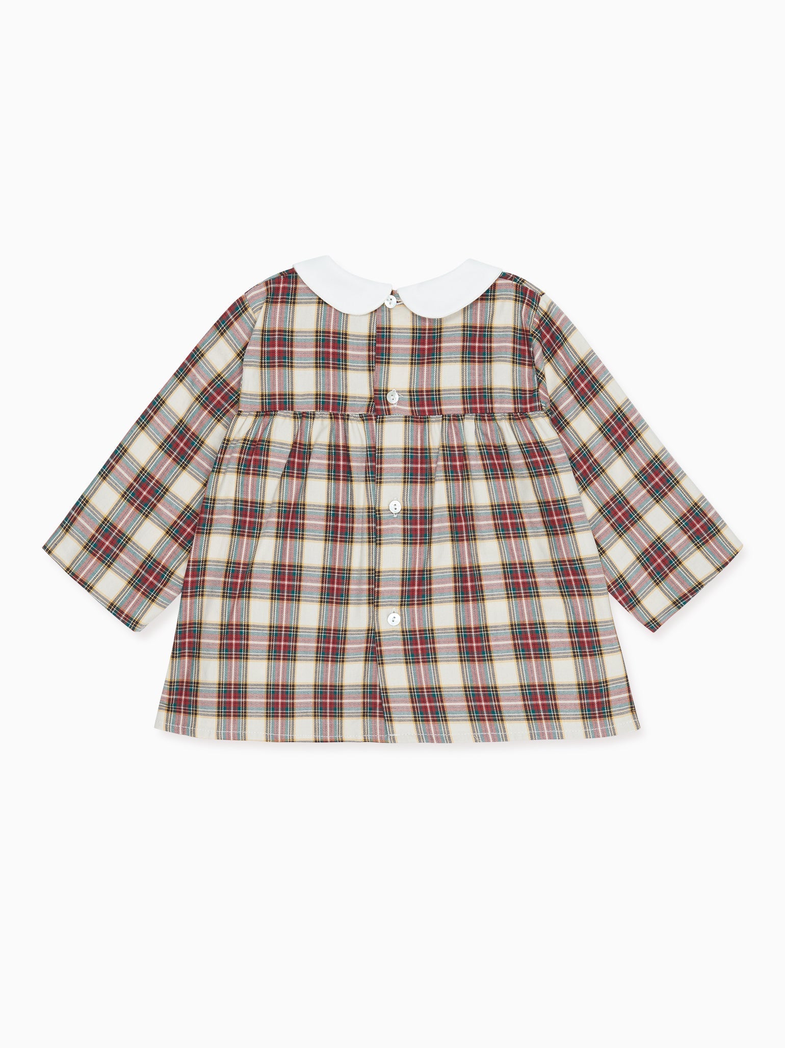 Ivory Tartan Elisa Long Sleeve Baby Shirt