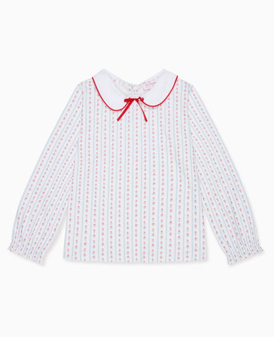 Blue Stripe Elisia Long Sleeve Girl Top