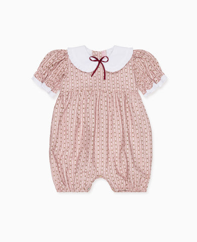 Pink Floral Stripe Eloisa Baby Girl Romper