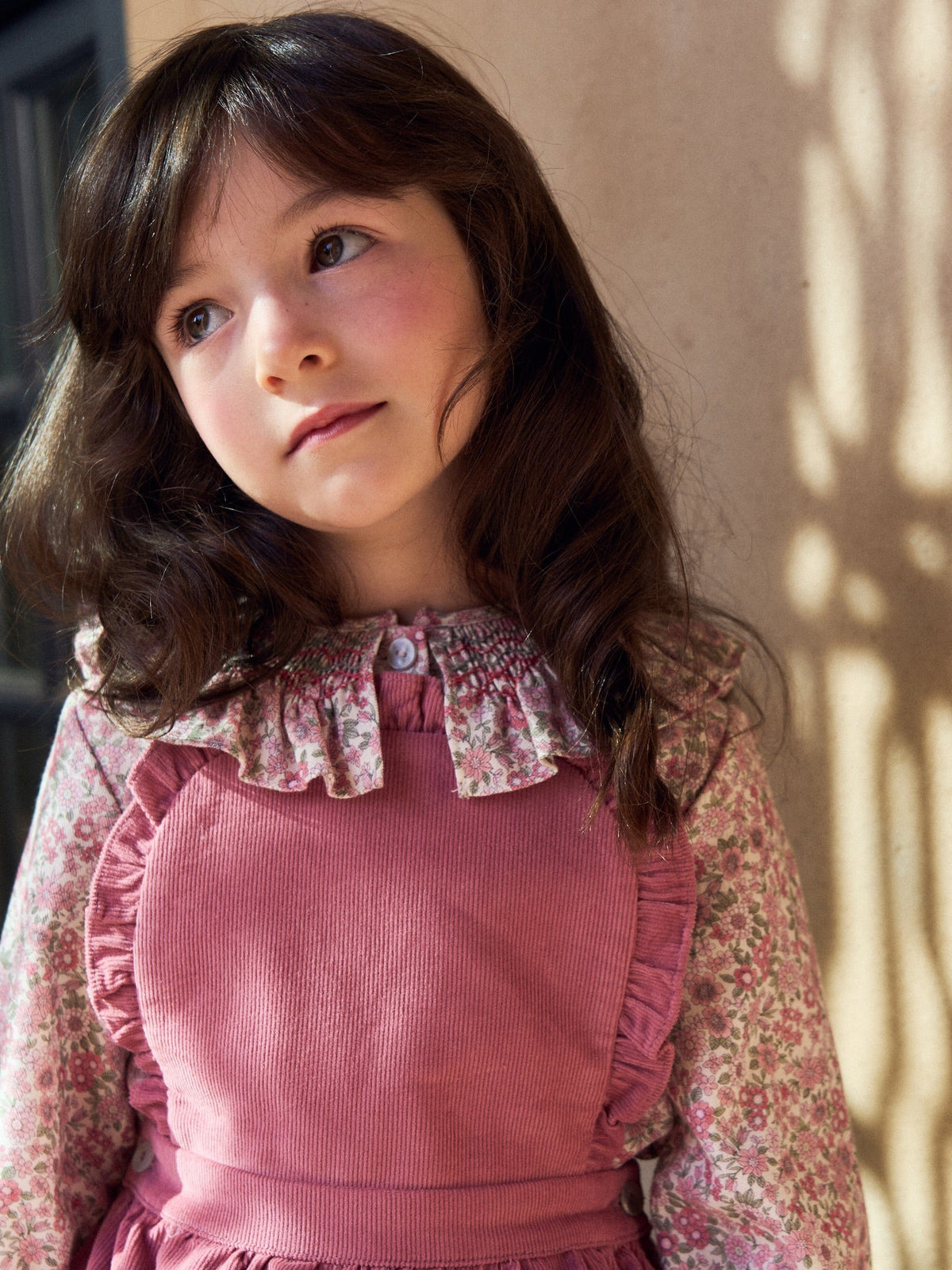 Dark Pink Alexa Corduroy Girl Pinafore Skirt