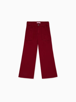 Burgundy Enola Girl Wide Leg Jeans
