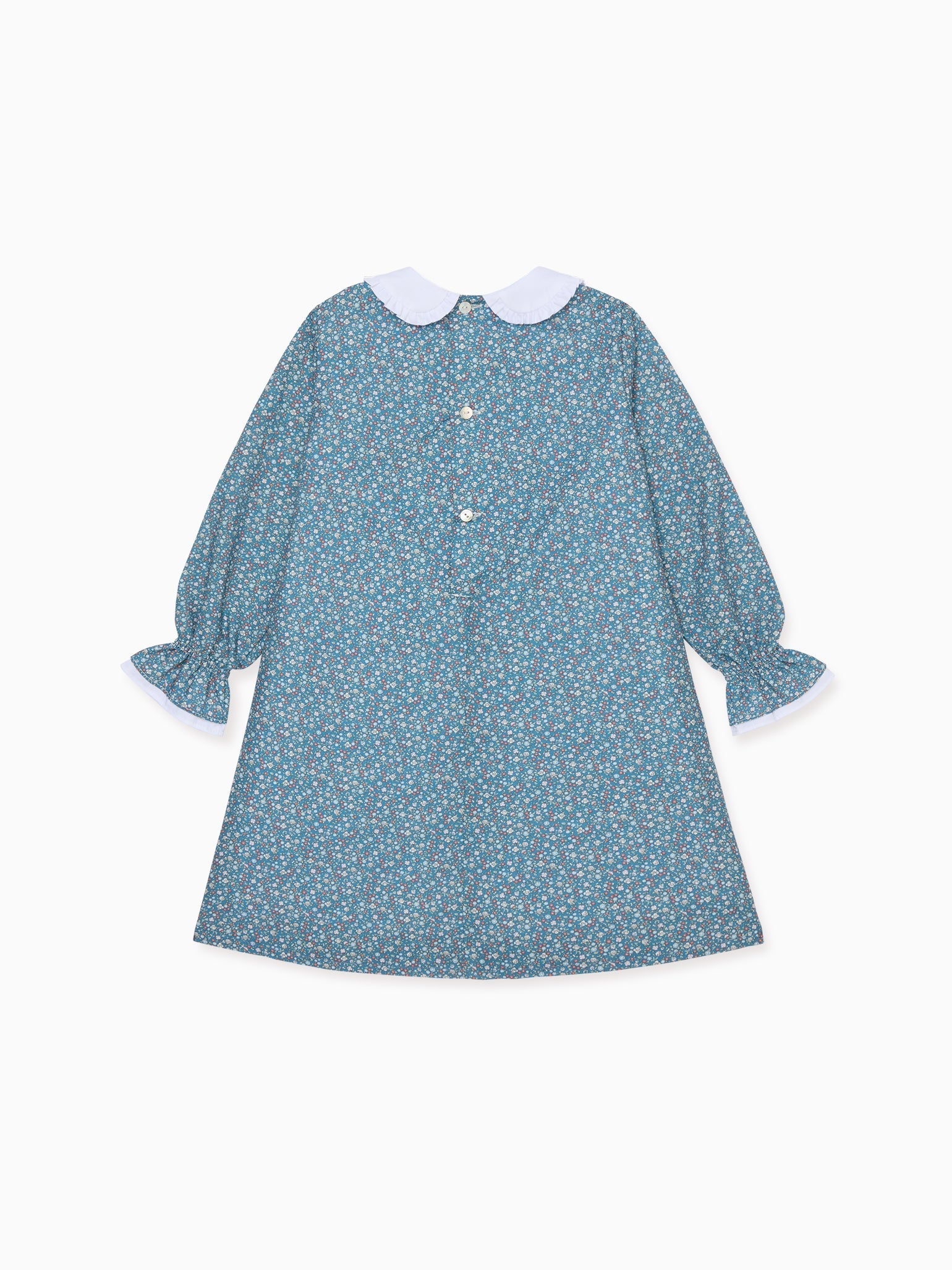 Navy Floral Eugenia Girl Hand-Smocked Dress