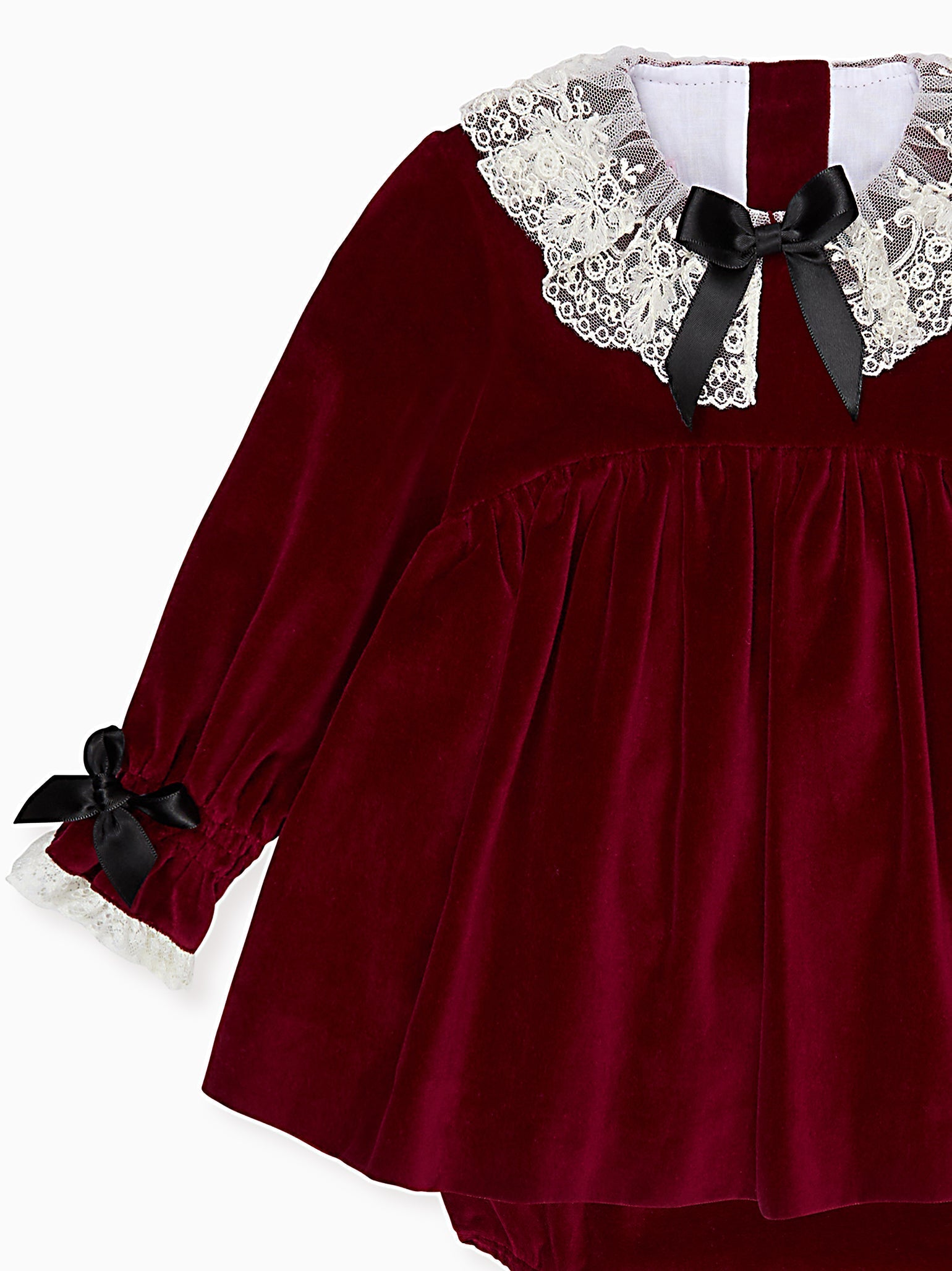 Burgundy Eva Velvet Baby Girl Set