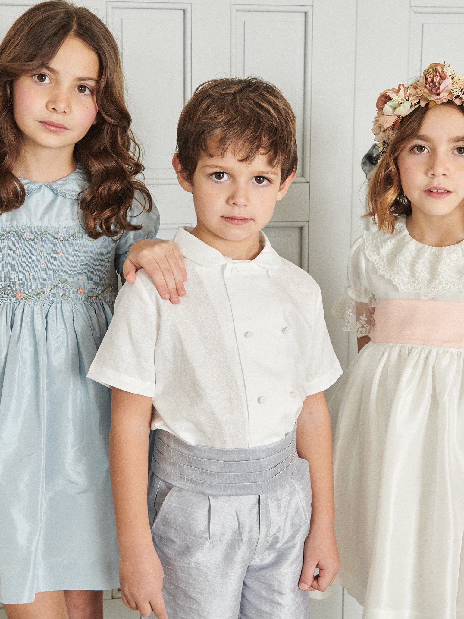 Light Blue Malva Ceremony Silk Boy Cummerbund