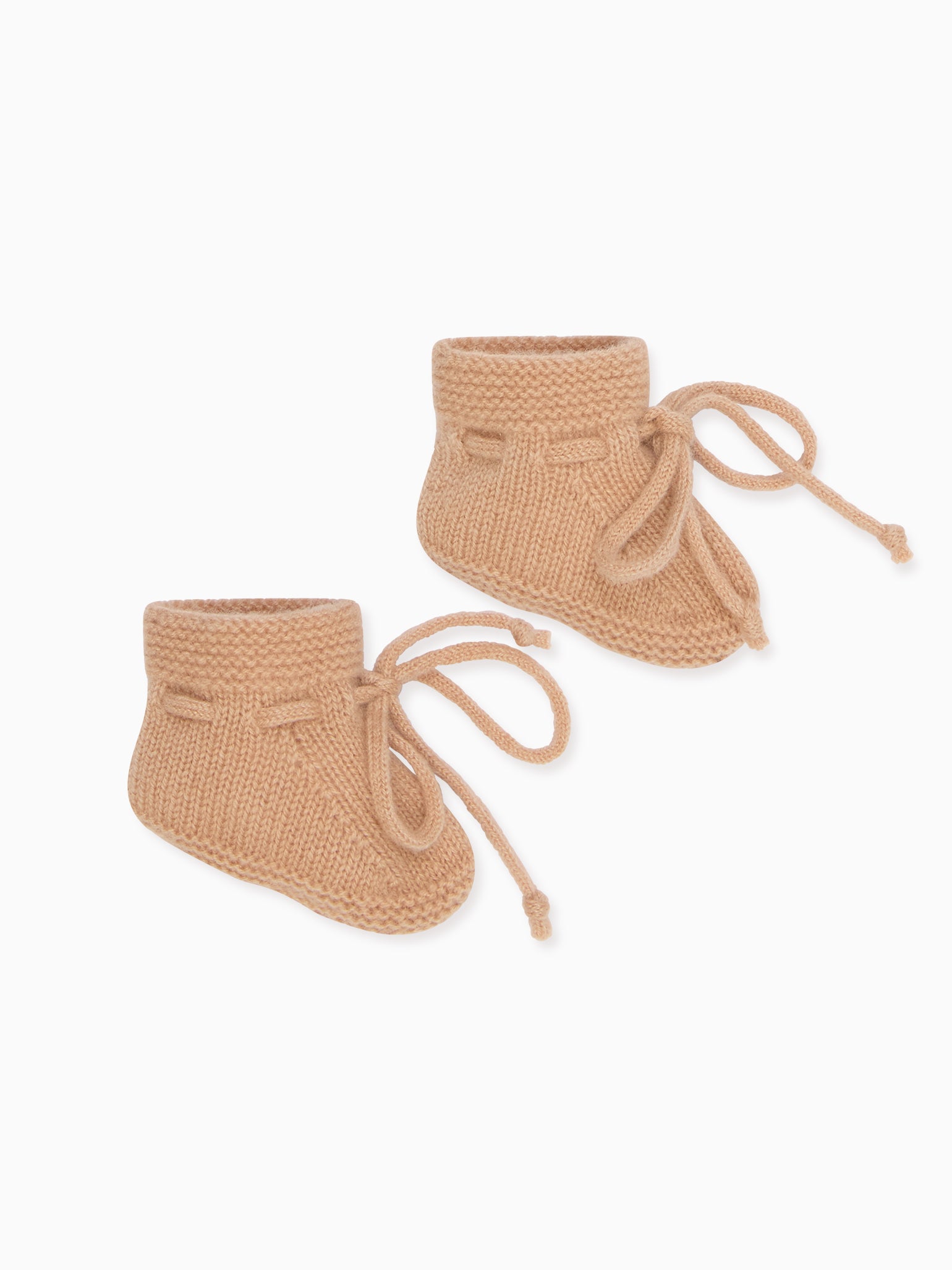 Camel Melange Evita Cashmere Baby Booties