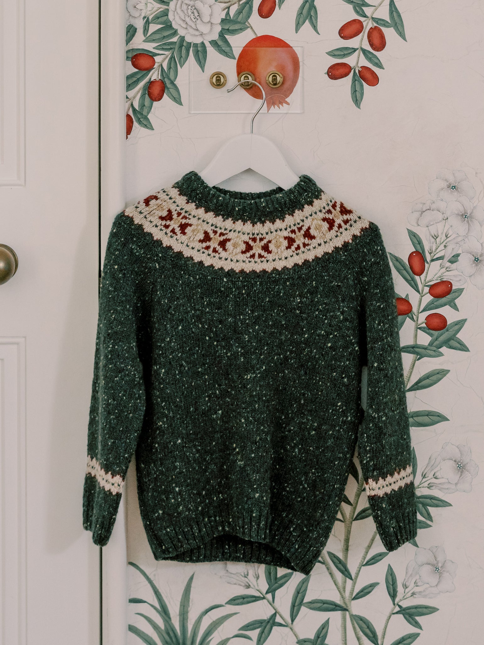 Green Merino Fair Isle Kids Jumper