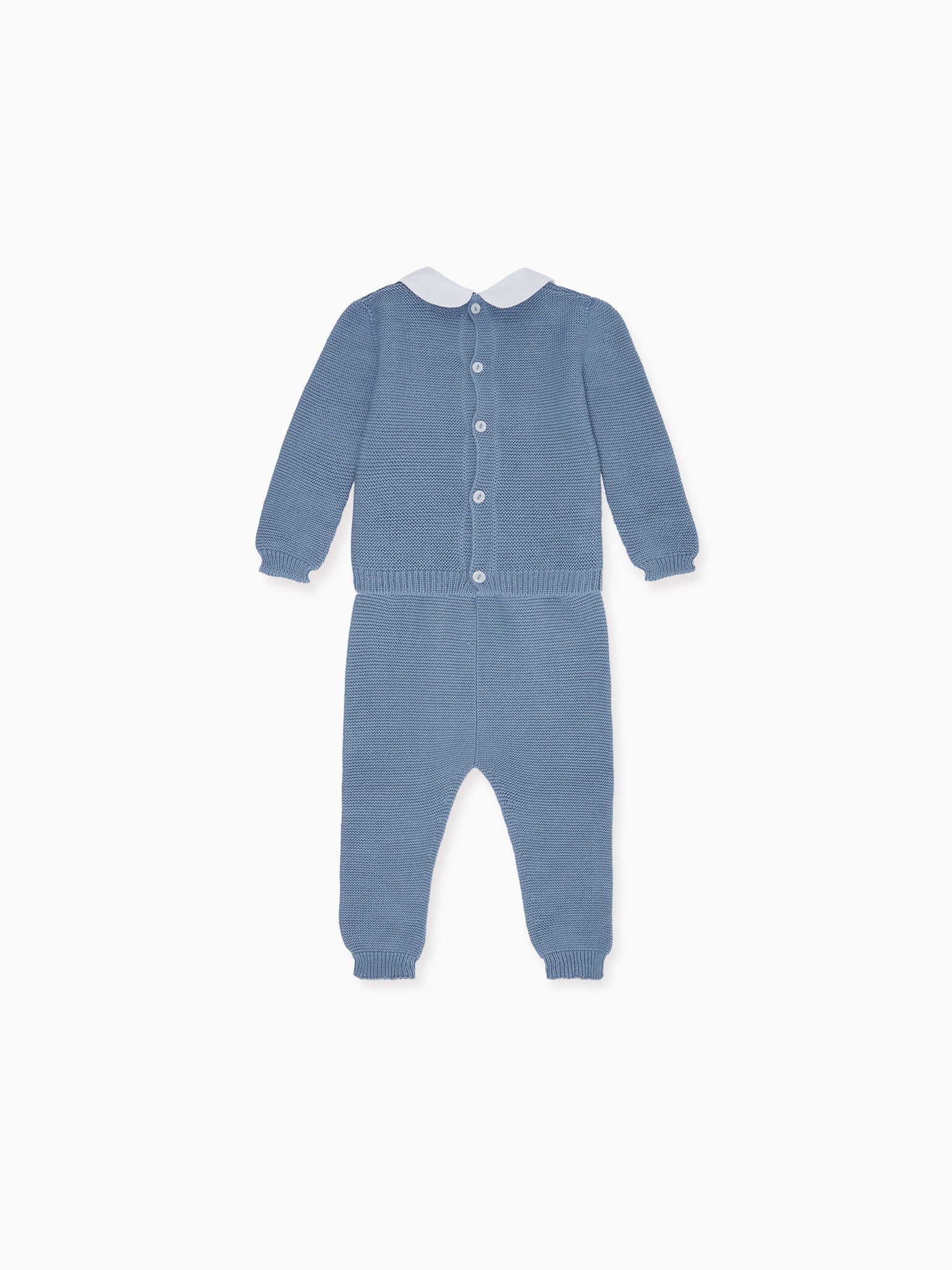 Dusty Blue Felice Cotton Knitted Baby Set