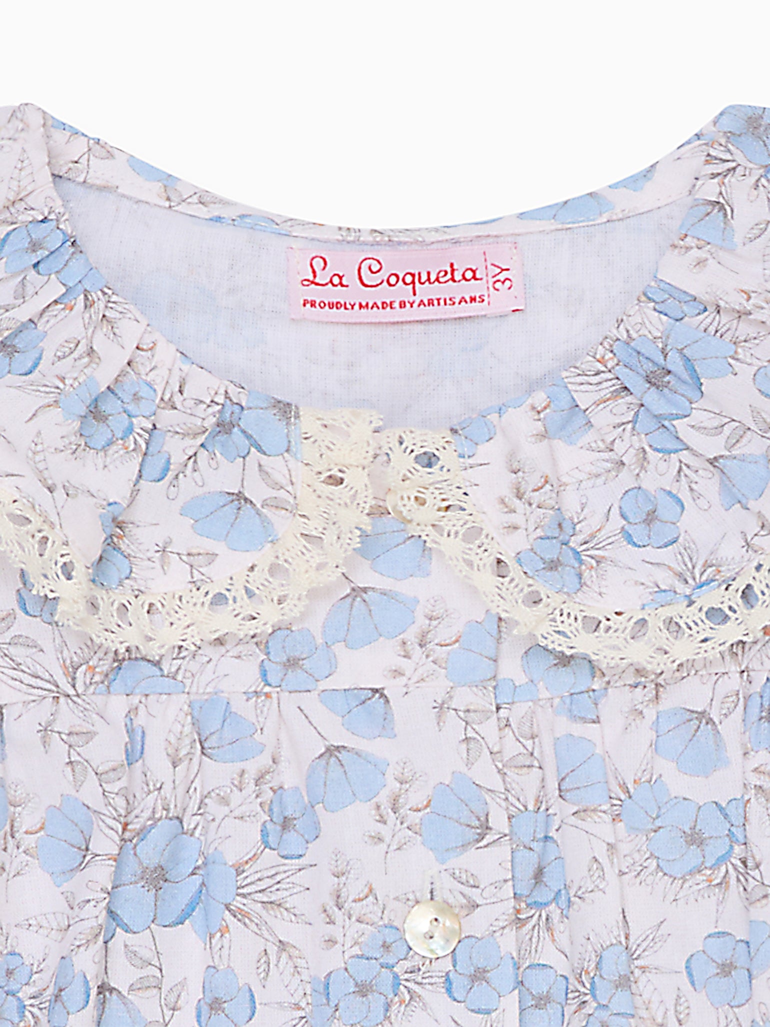 Blue Floral Felicia Long Sleeve Baby Shirt