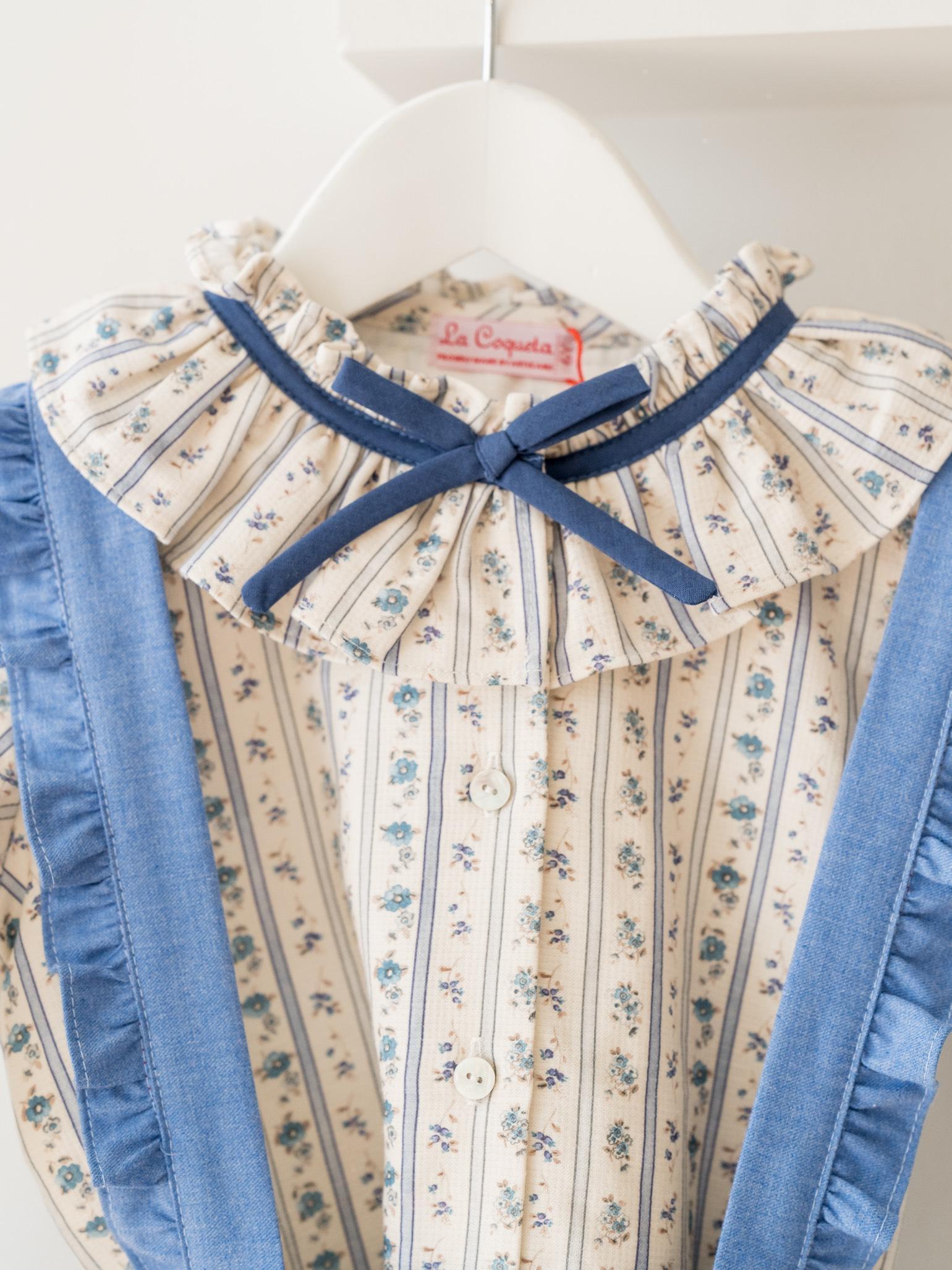 Dusty Blue Reina Girl Pinafore Skirt