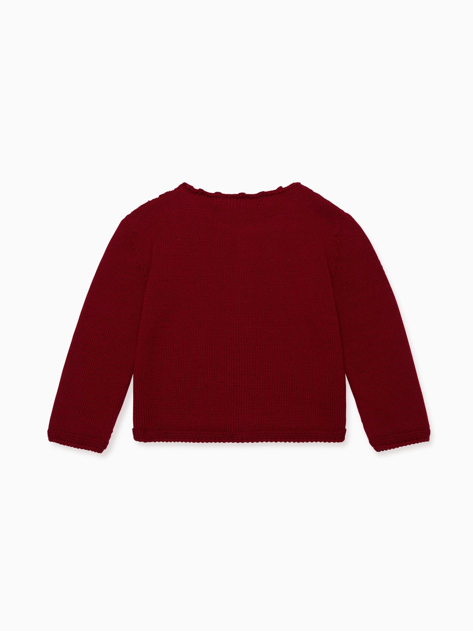 Burgundy Feria Merino Baby Cardigan