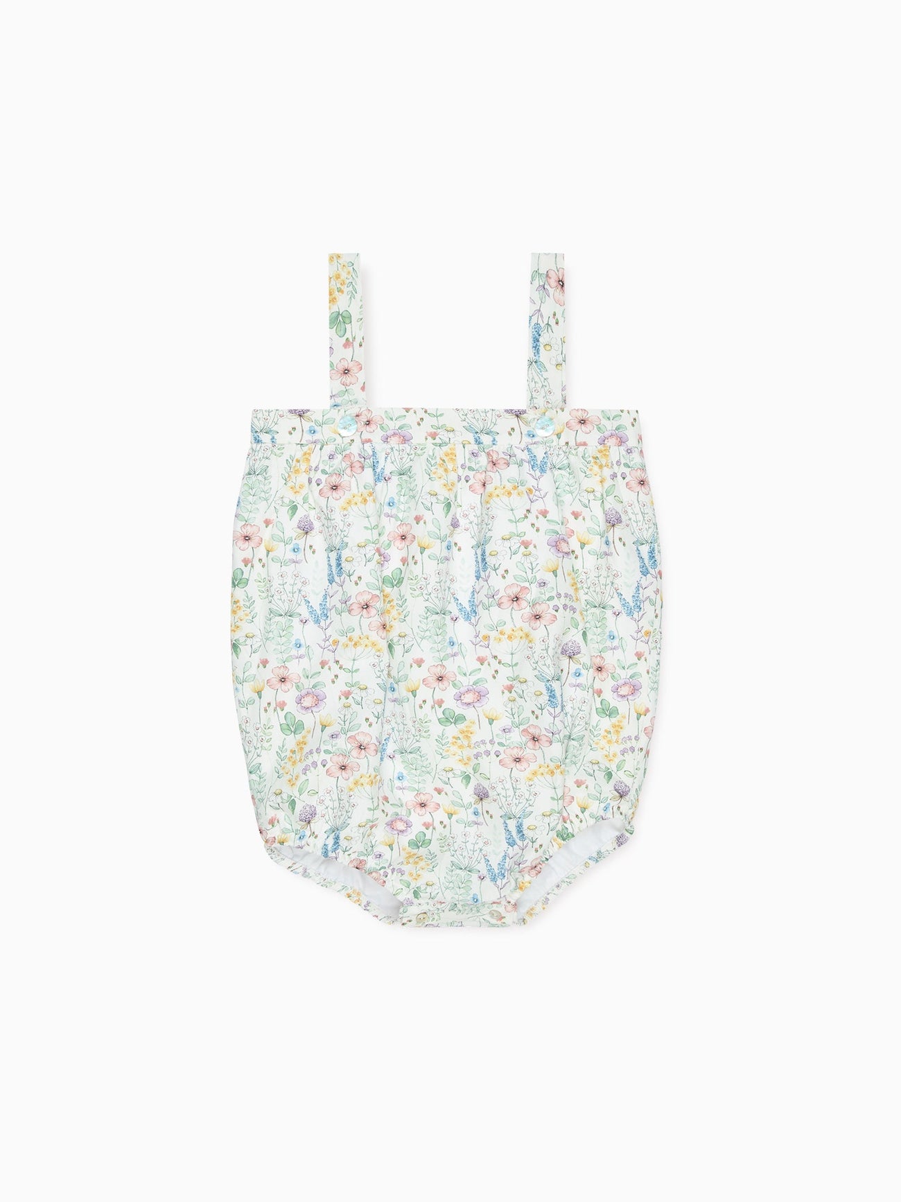 Ivory Floral Filada Baby Girl Romper Dungarees