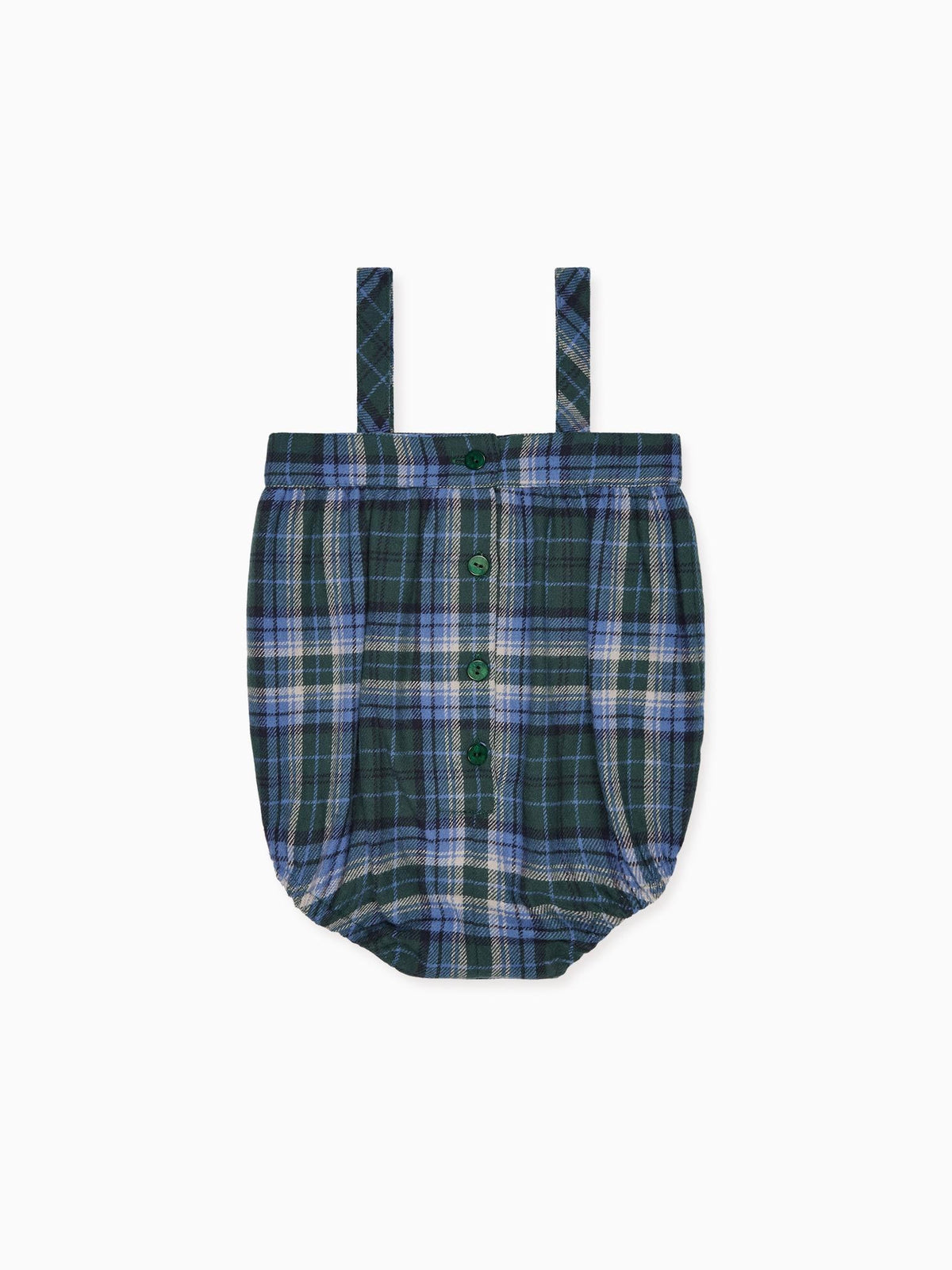 Green Check Filada Baby Romper Dungarees