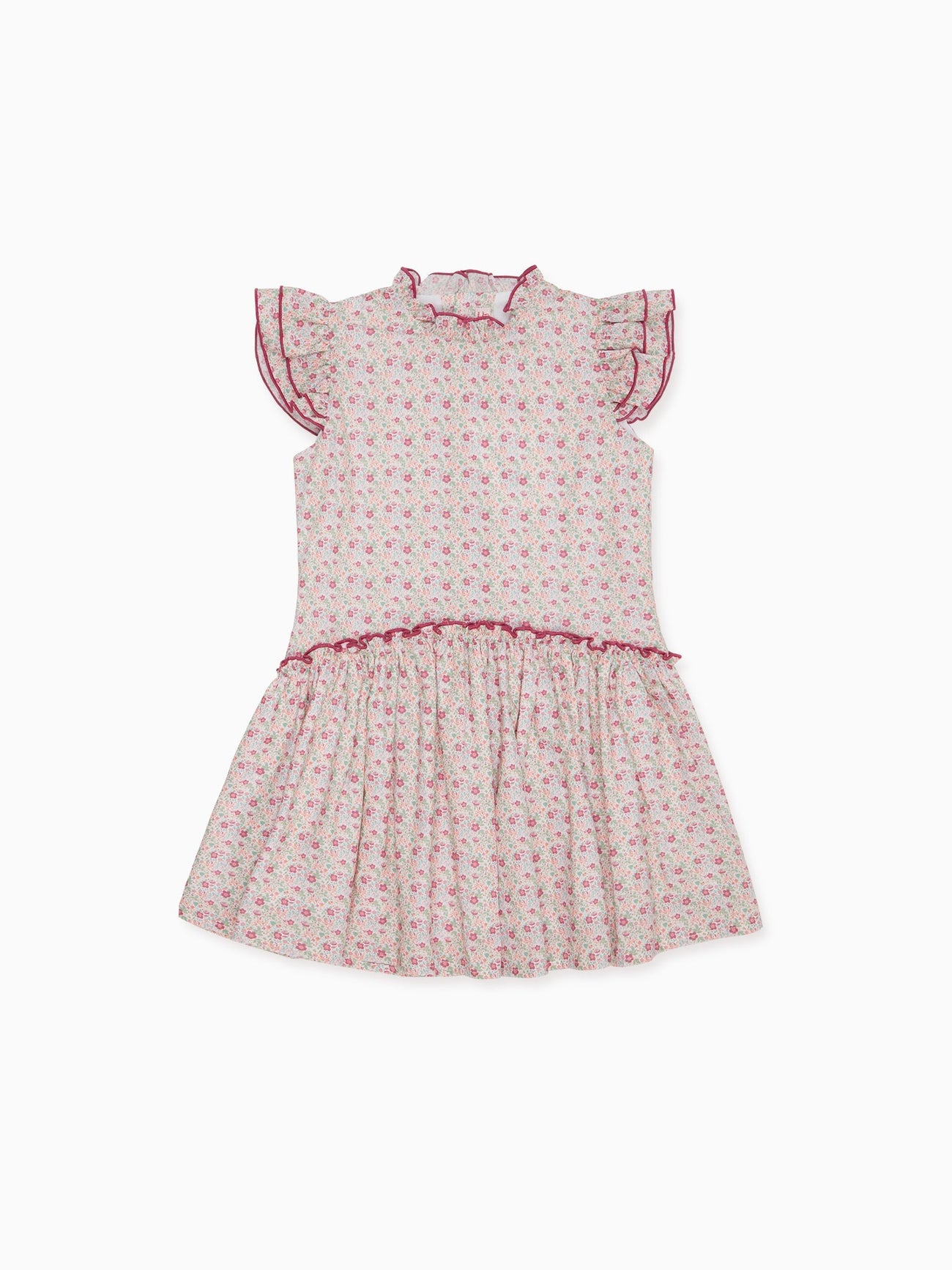 Pink Floral Filomela Girl Drop Waist Dress