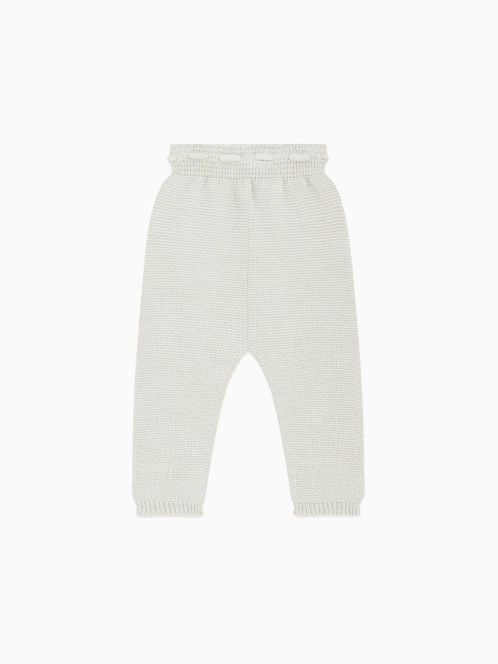 Ivory Fino Cotton Baby Knitted Trousers