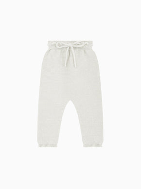 Ivory Fino Cotton Baby Knitted Trousers