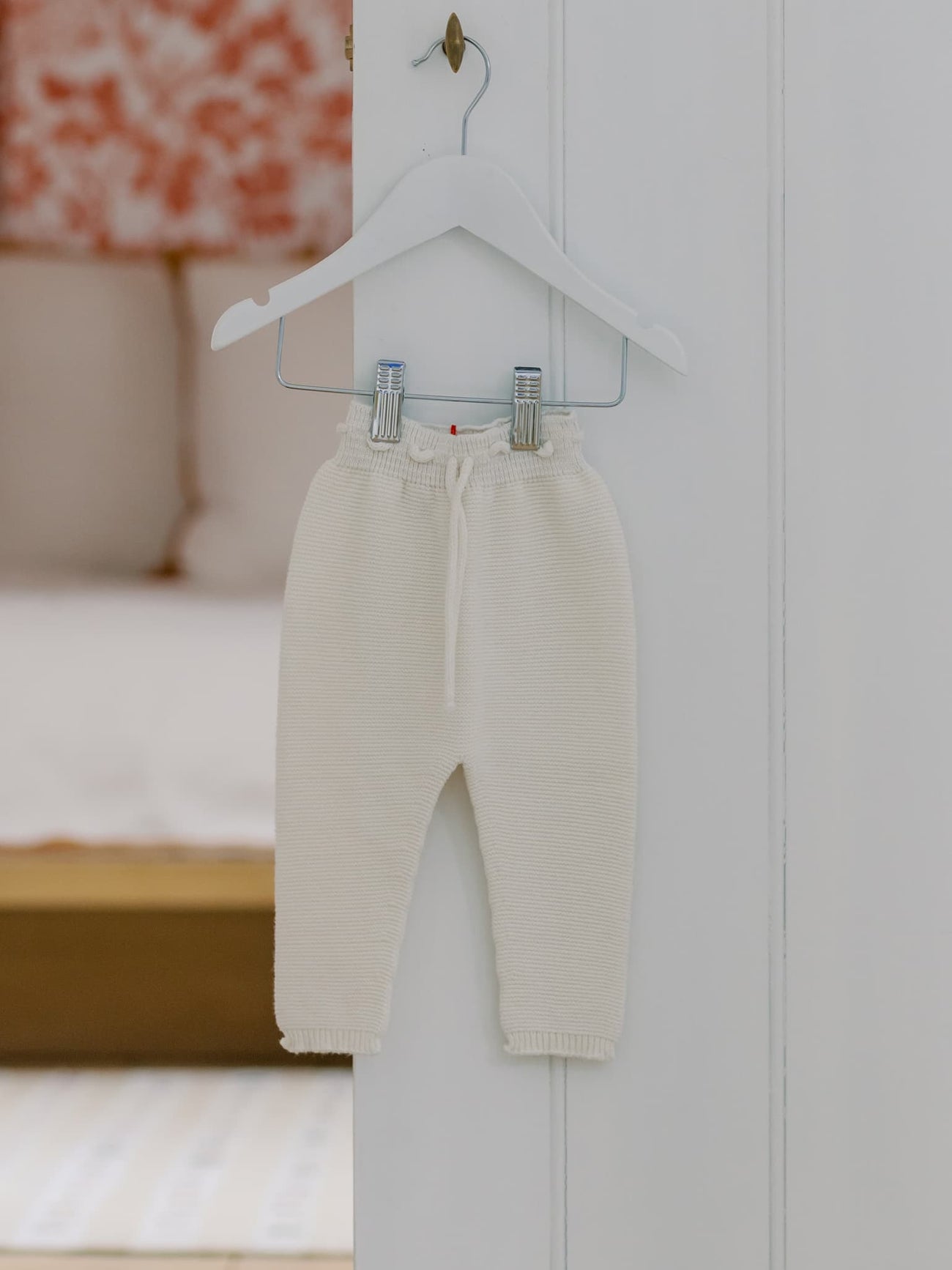 Ivory Fino Cotton Baby Knitted Trousers