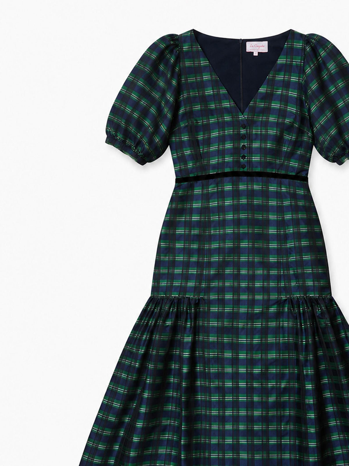 Navy Check Flavia Women Long Dress